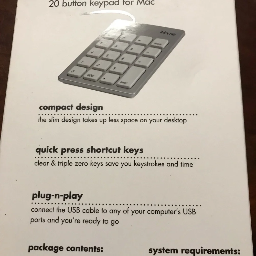 iHome 20 button keypad for Mac or PC